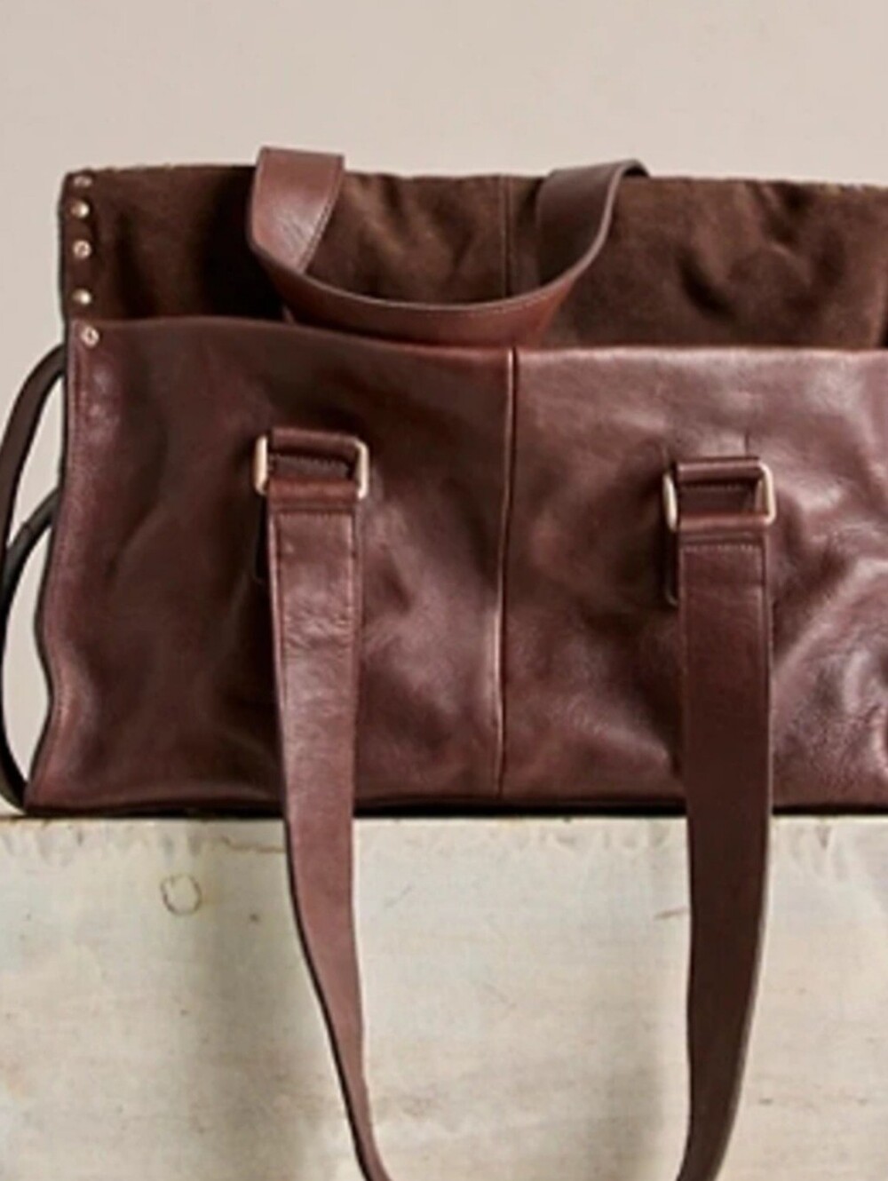 Free People We The Free Shay Stud Tote Leather Suede Bag - Picture 5 of 13